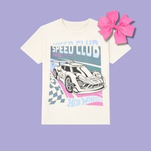 Toddler 5T • Hot Wheels • Short Sleeve TShirt • Matching Magenta Hair Bow